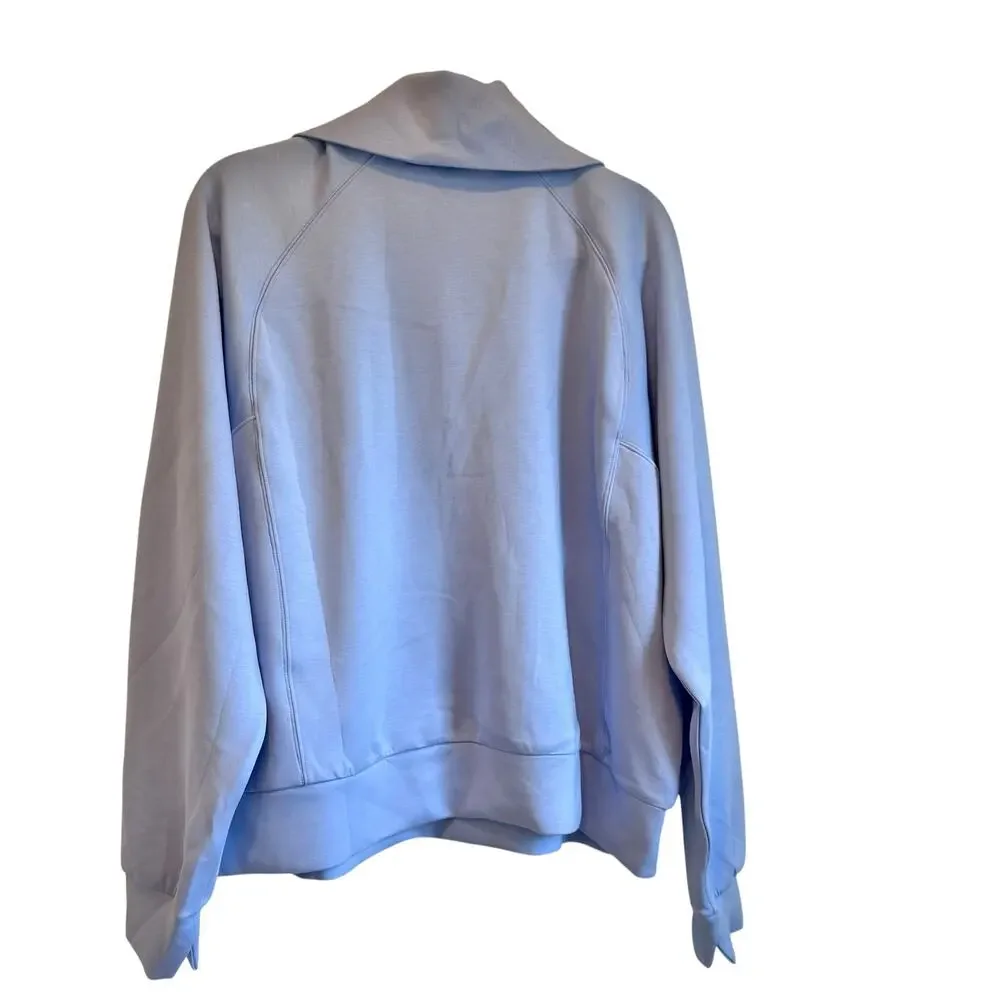Spanx Air Essentials Half Zip Sweatshirt Long Sleeves Hydrangea Blue Size 1X NWT - Picture 7 of 14